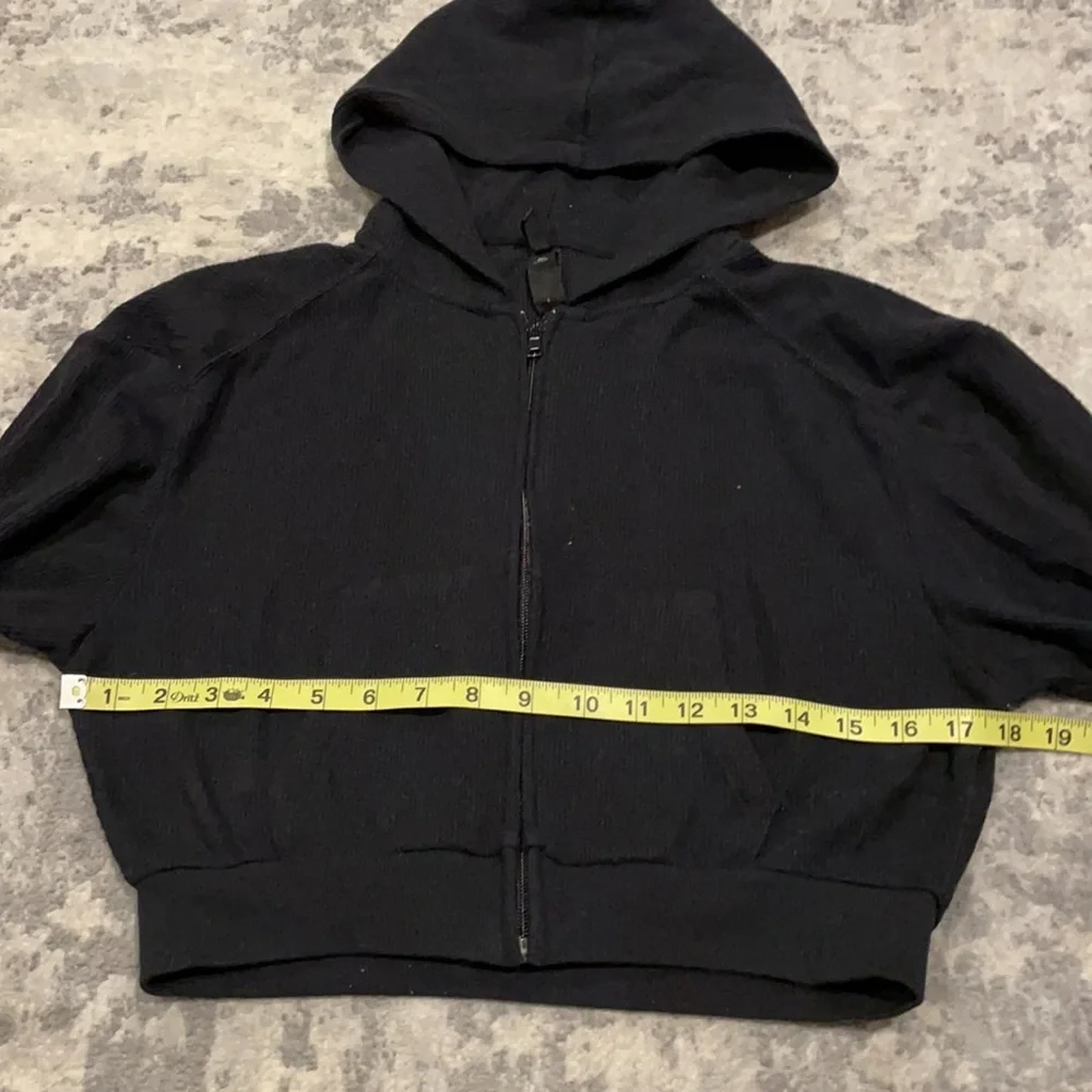 SOLD - NWOT Skims Black Waffle Knit Zip Up Hoodie Sz S - Picture 10 of 16